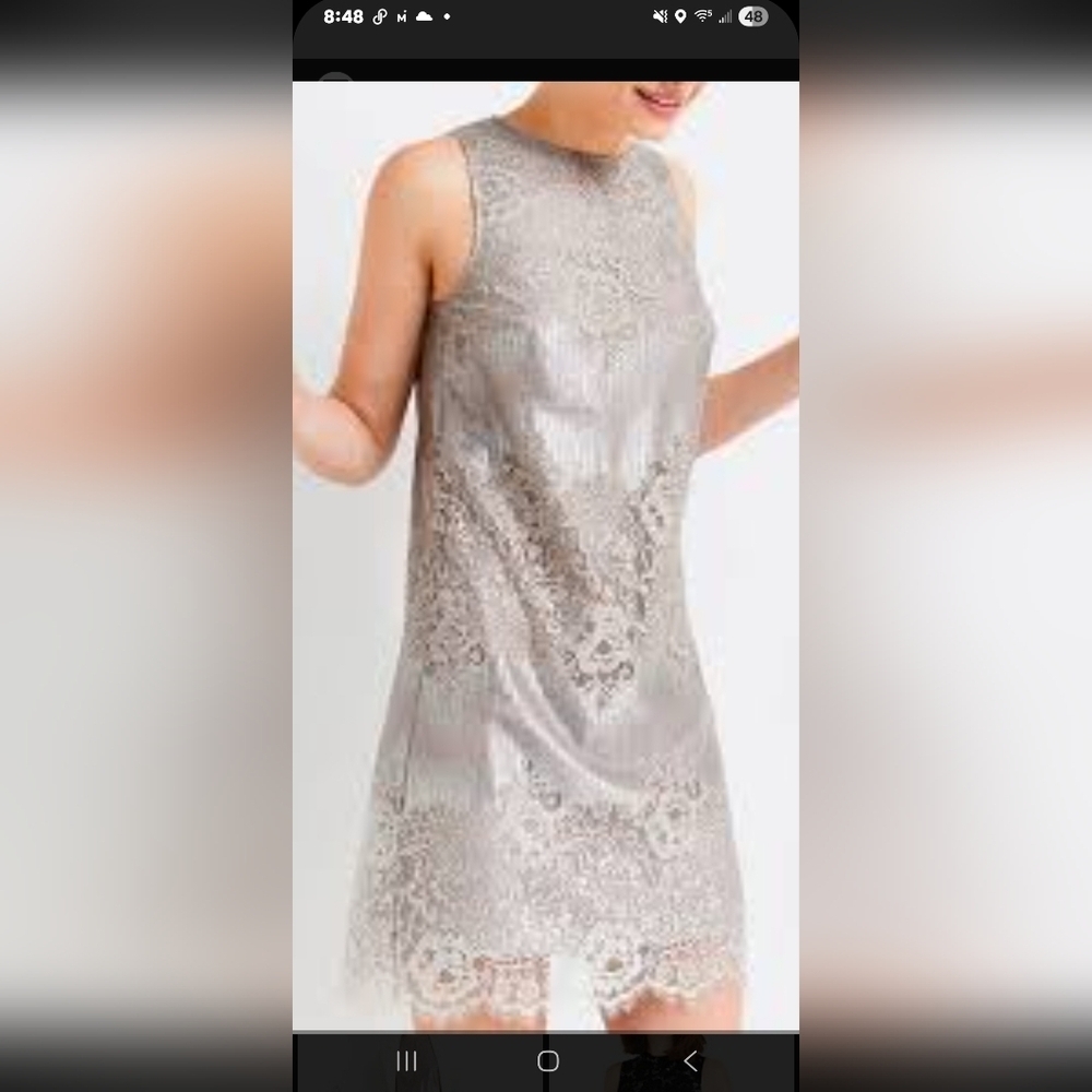 Oasis Metallic Lace Chemise